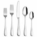 5-teiliges Besteckset 15.5-23 cm aus Edelstahl silber für den Esstisch mit polierter Oberfläche