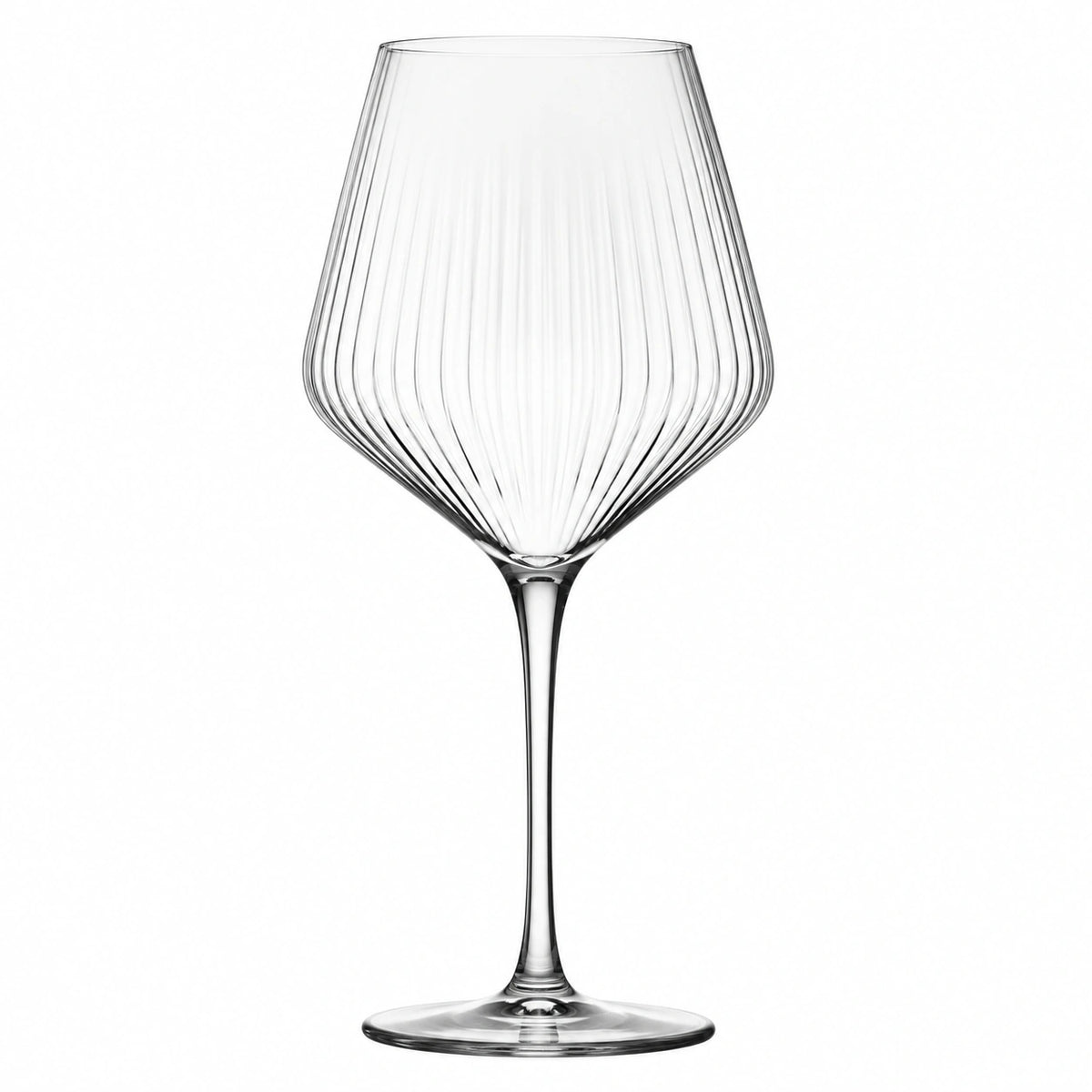 Weinglas 500 ml 23 cm aus transparentem Glas mit Rillenstruktur für Rotwein
