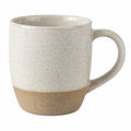 Keramik Kaffeebecher 350 ml Beige mit Henkel in gesprenkelter Optik