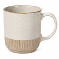 Keramiktasse 350 ml Beige mit Rillenstruktur für Heißgetränke