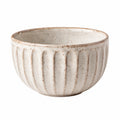 Keramikschüssel 15 cm Beige mit Rillenmuster für Speisen